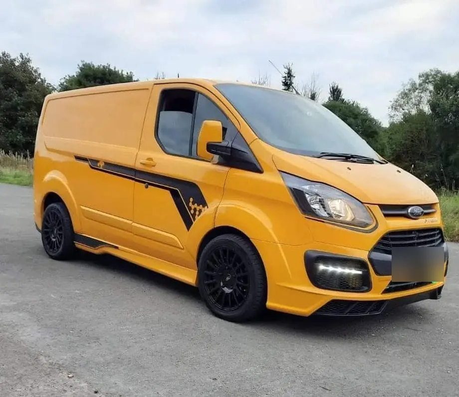 Orange Ford Transit Custom van